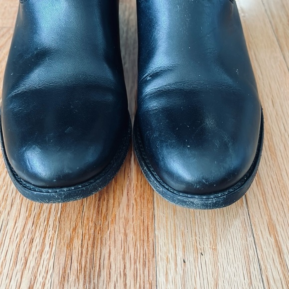 Frye Melissa Button Back Zip Black leather boots women size 6.5 - Picture 5 of 10